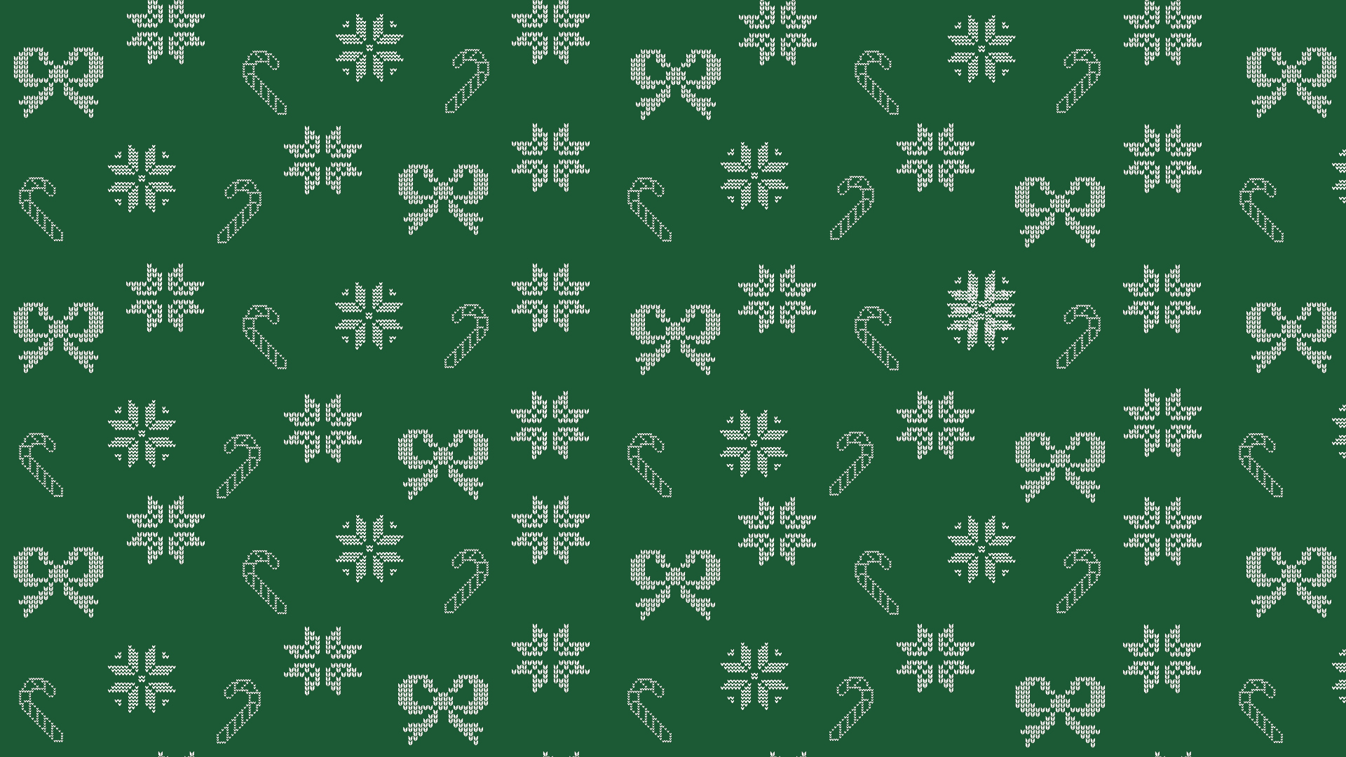 knitted white Christmas pattern on green background in cheese cult style.