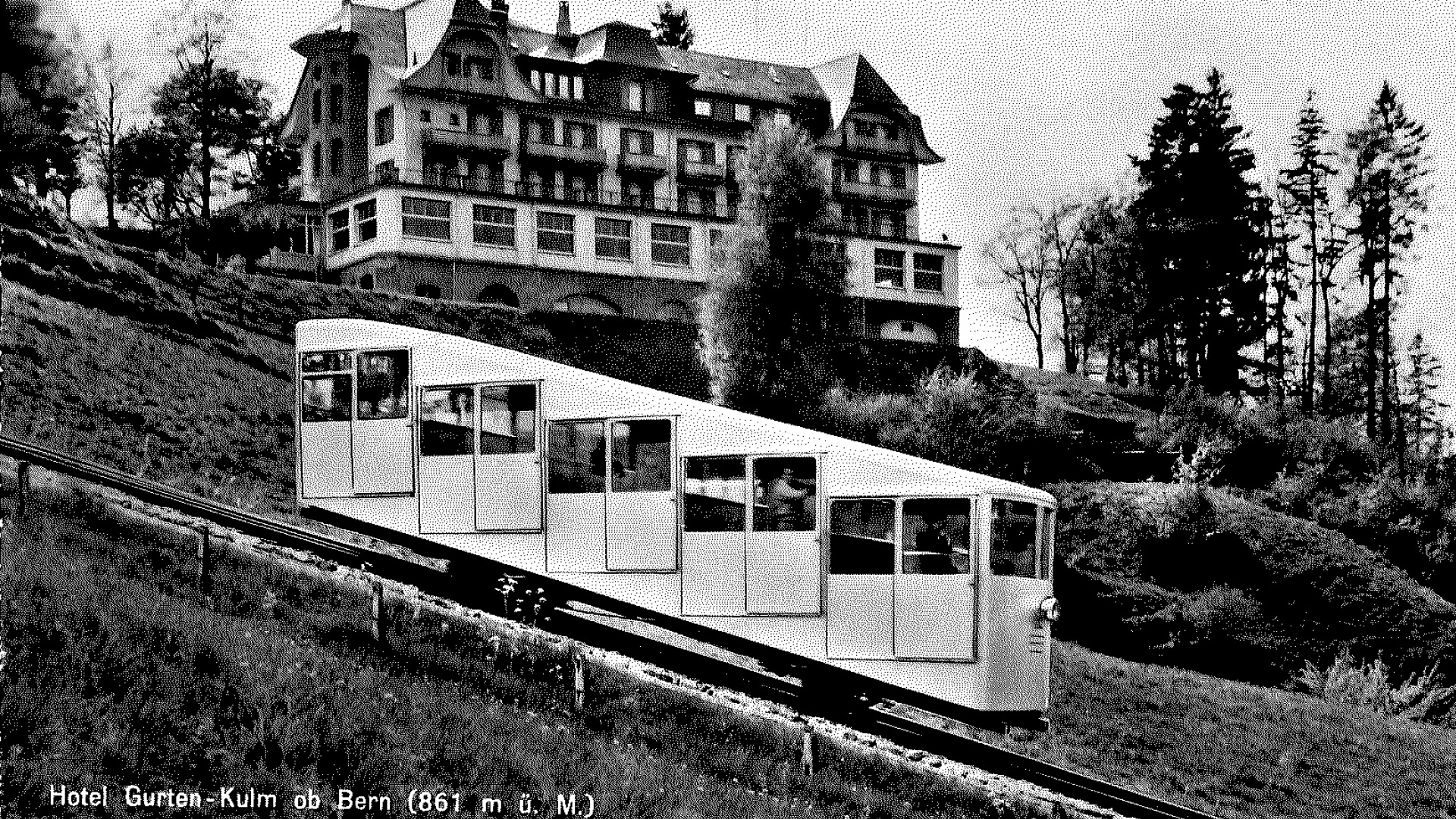 The Gurten funicular was refurbished and looked very modern for its time.