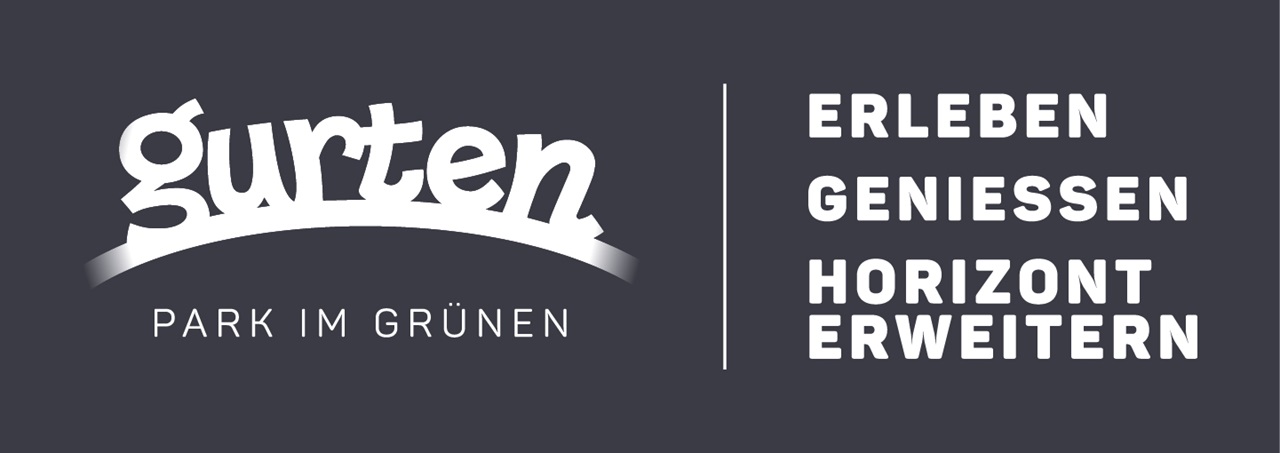 Gurten logo and to the right the text: experience, enjoy and broaden your horizons