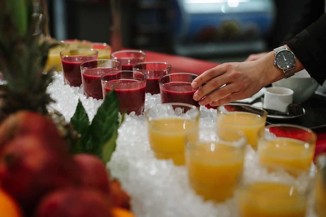 Fresh, energizing juices available every day at the Tapis Rouge