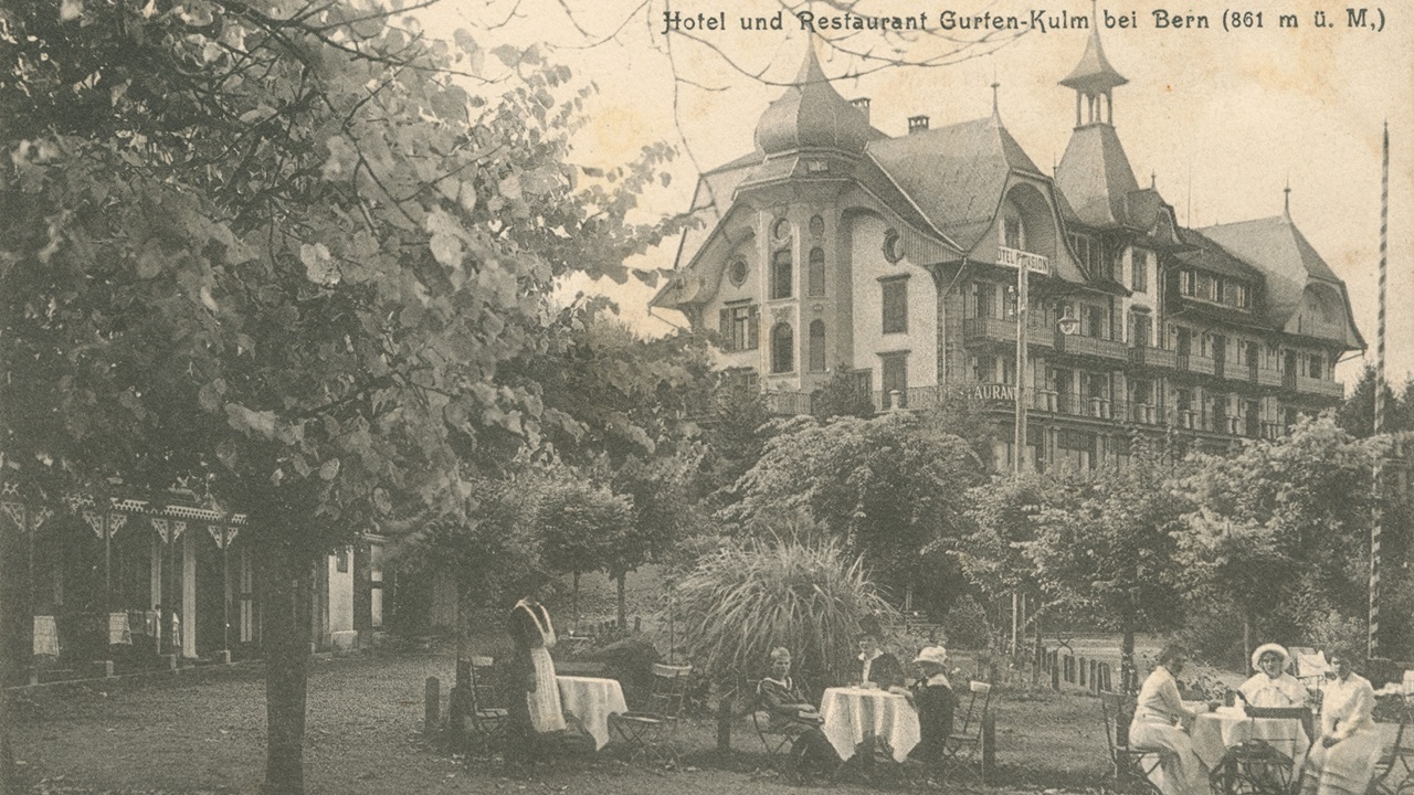 Hotel Gurten-Kulm 1901 auf einer alten Postkarte