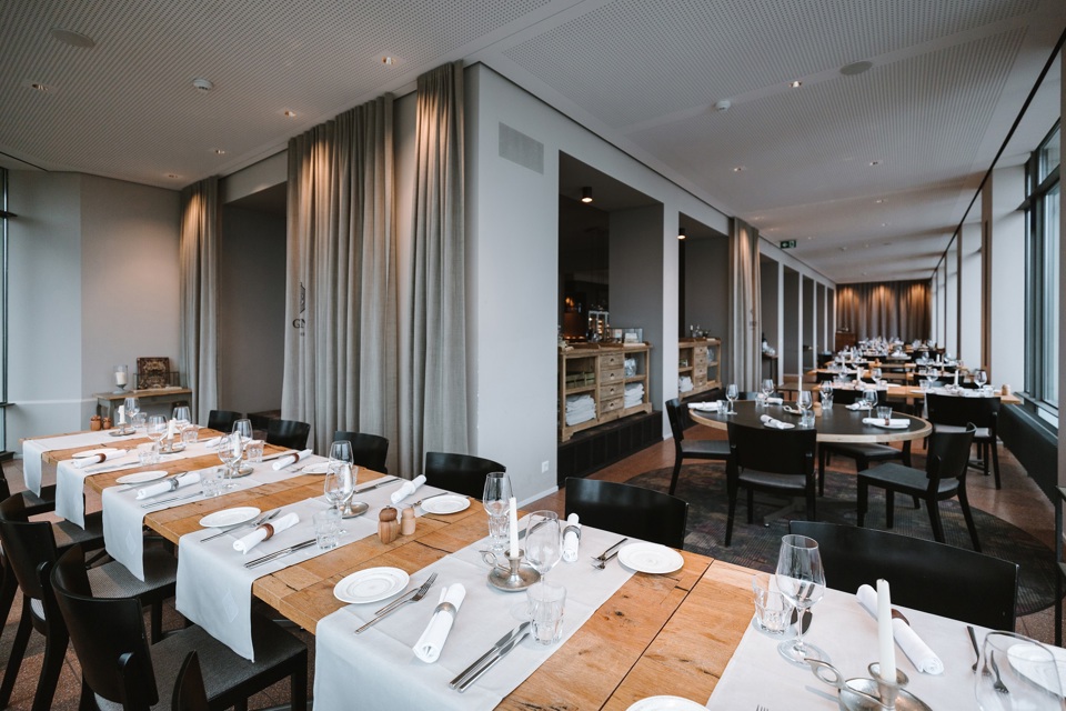 Le restaurant Gurtners vu de l’intérieur