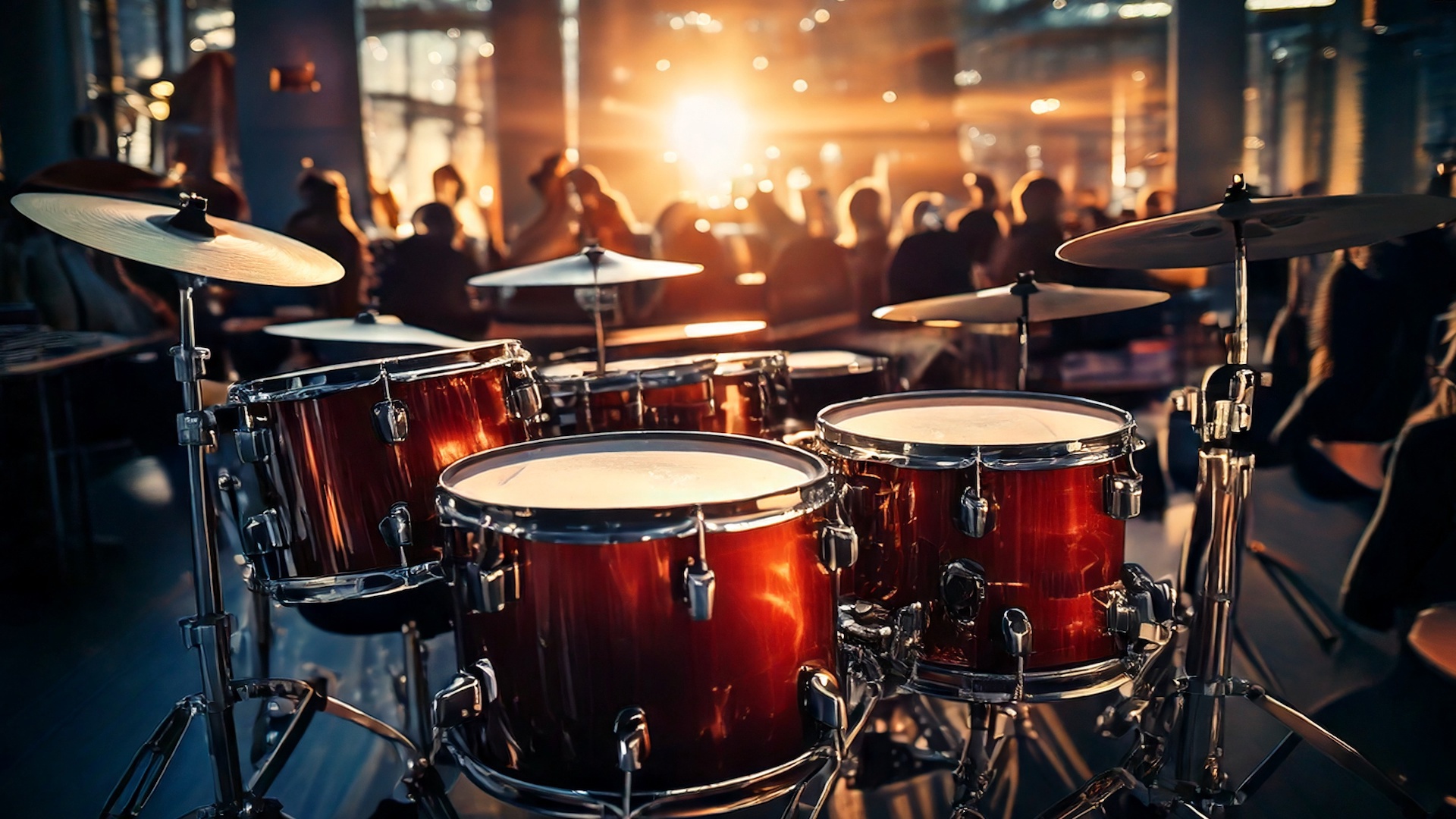 Batterie avec groupe de personnes à l'arrière-plan