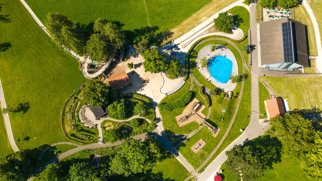 Le parc de jeux vu du ciel