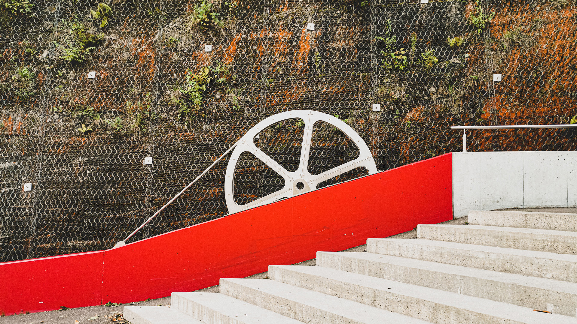 Stairs at the entrance to the Gurtenbahn in Wabern