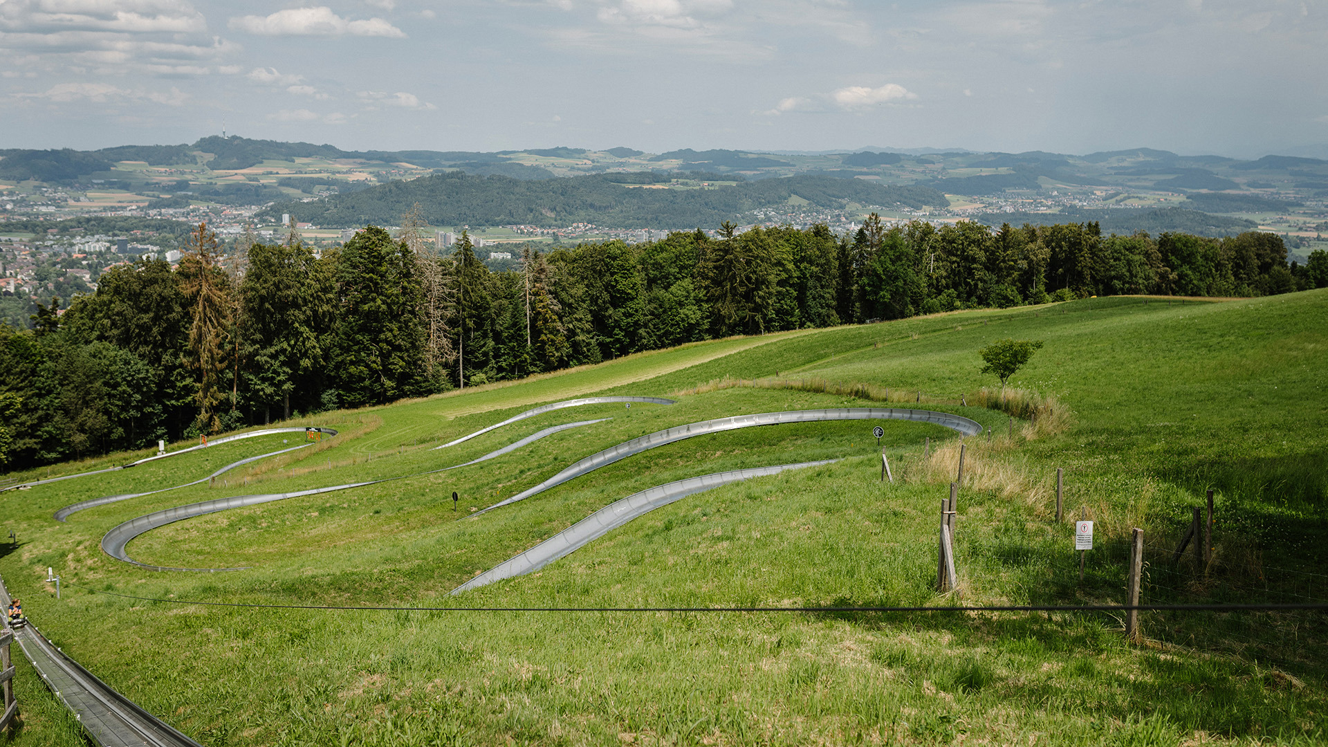 Toboggan run line from above