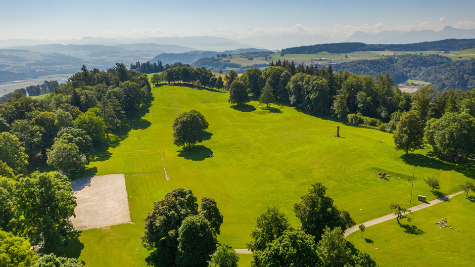 La prairie du Gurtenwiese vue du ciel